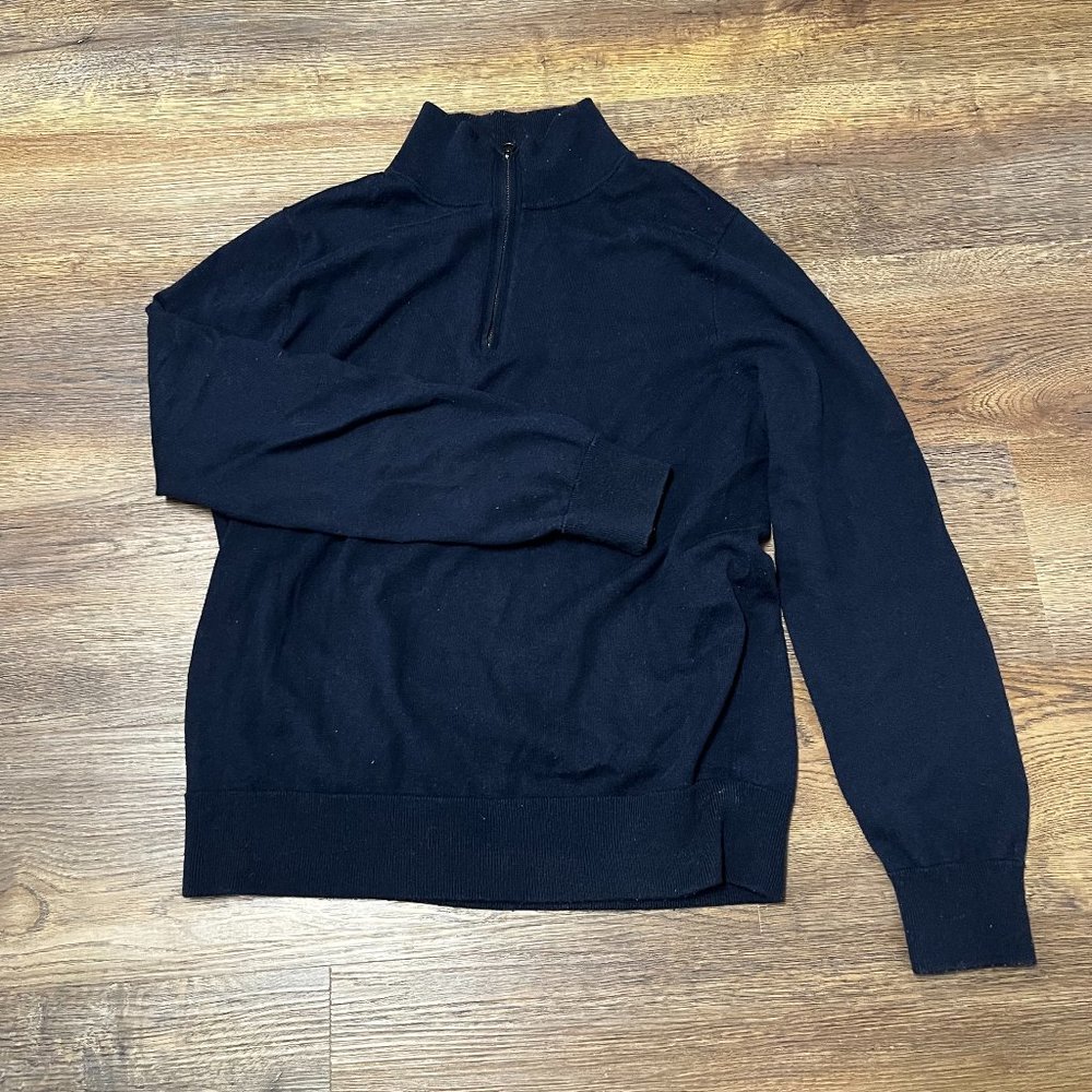 Comfy J. Crew Merino Wool sweater - pullover quarter zip sweatshirt - Used (L)